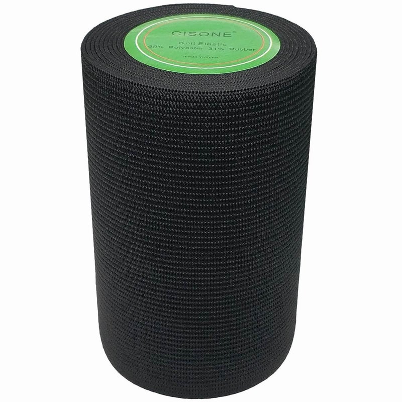 CISONE Knit Elastic 4 Inch Wide Black Heavy Stretch High Elasticity Knit Elastic Band 3 Yards - Image 5